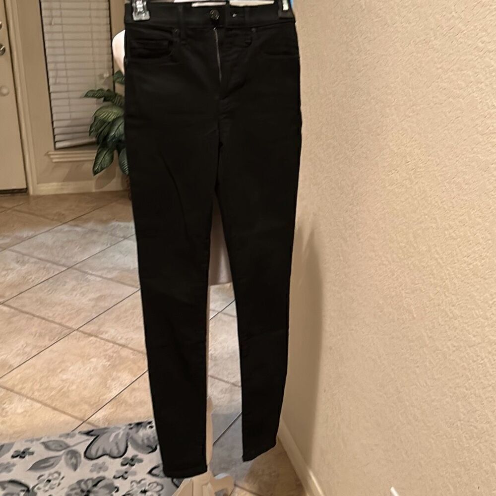 Everlane Women's Size 23 Tall High Rise Skinny Jean Black Stretchy Denim New